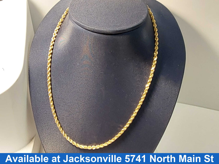 Rope Chain - Yellow Gold 10k (.417) 8.8 grams 19 inch