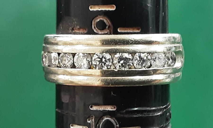 Ring - Wedding Band - White Gold 14k (.585) 11.6 grams Size 9.5