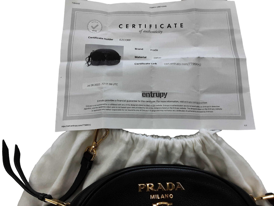 Prada Bandoliera Vitello Daino Black Purse / Handbag