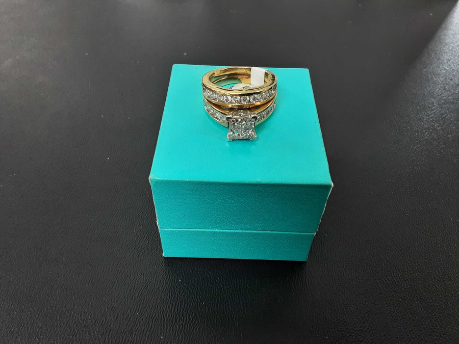 Ring - Engagement Set - Yellow Gold 14k (.585) 9.5 grams Size 7