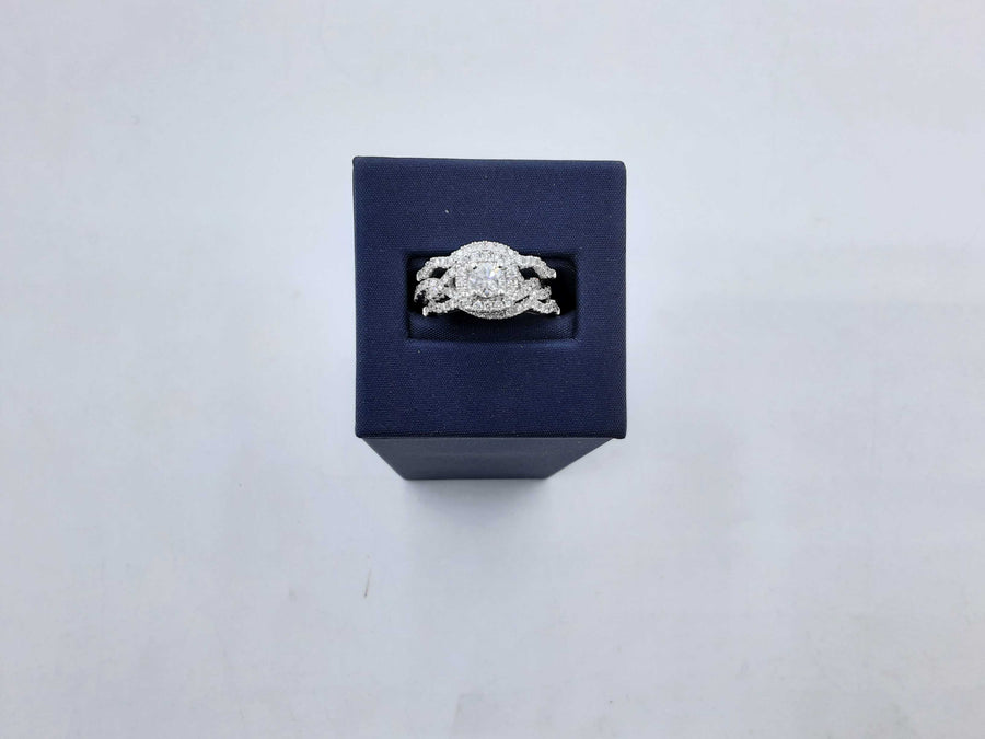 Ring - Wedding Set - White Gold 14k (.585) 8.2 grams Size 6