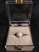 14k White Gold Pear Shape Cluster Engagement Ring