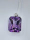 Amethyst Large Square Pendant With Diamonds 14k