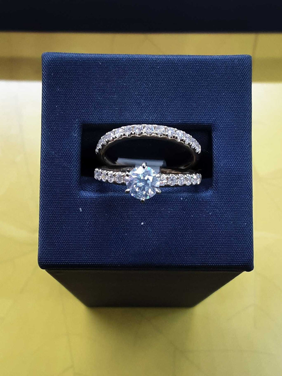 Ring - Engagement Set - Yellow Gold 14k (.585) 5.6 grams Size 6