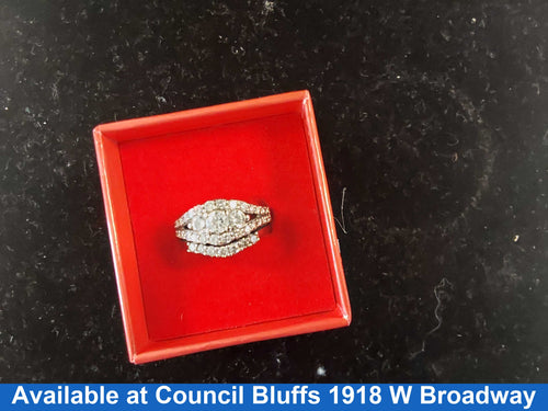 Ring - Wedding Set - White Gold 14k (.585) 7.9 grams Size 8