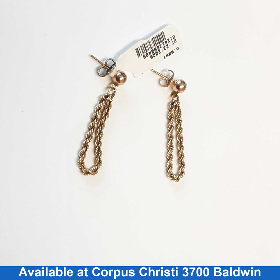 Double Stud Earring - Yellow Gold 14k (.585) 3.4 grams