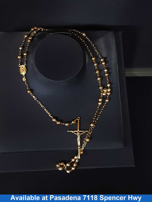 Bead Chain - Tricolor Gold 10k (.417) 14.2 grams 34 inch