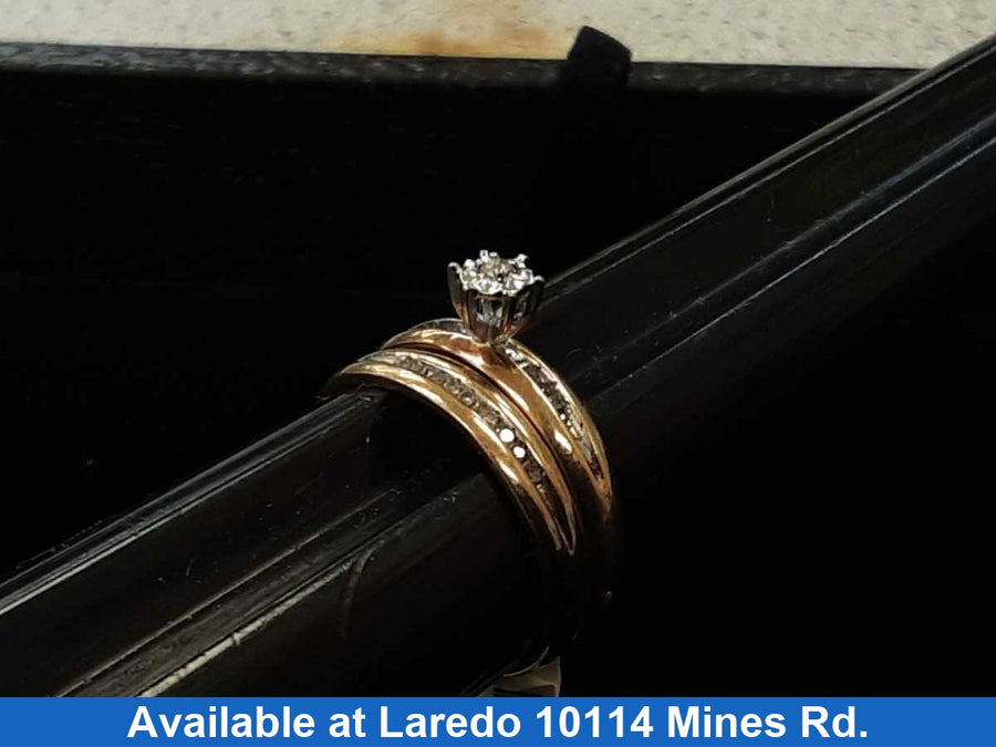 Ring - Engagement Set - Yellow Gold 10k (.417) 2.4 grams Size 9