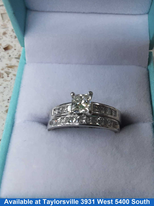 Ring - Engagement Set - White Gold 14k (.585) 6.6 grams Size 8.5