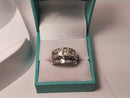 Ring - Wedding Set - White Gold 14k (.585) 10.9 grams Size 6