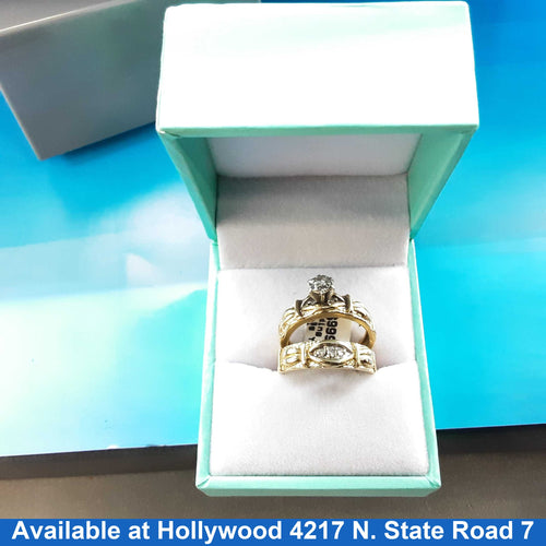 Ring - Wedding Set - Yellow Gold 14k (.585) 6.9 grams Size 5