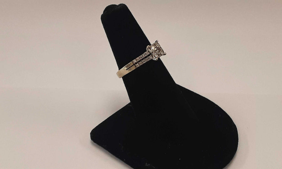 Ring - Engagement Set - White Gold 14k (.585) 3.4 grams Size 6.5