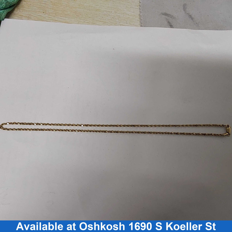 Rope Chain - Yellow Gold 14k (.585) 8.7 grams 18 inch