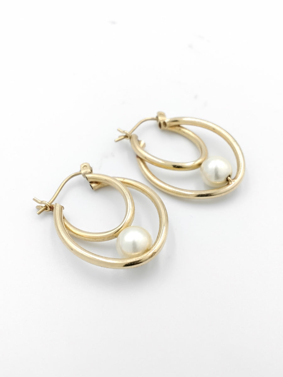 Pearl Earrings - Yellow Gold 14k (.585) 2.8 grams