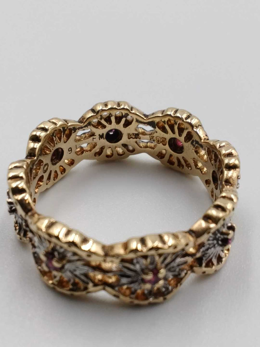 Women's Ring - Yellow Gold 14k (.585) 6.6 grams Size 9.5