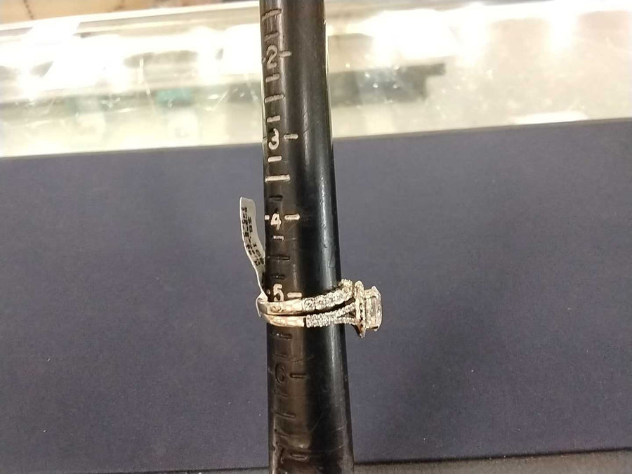 Ring - Engagement Set - White Gold 14k (.585) 5.6 grams Size 5.5