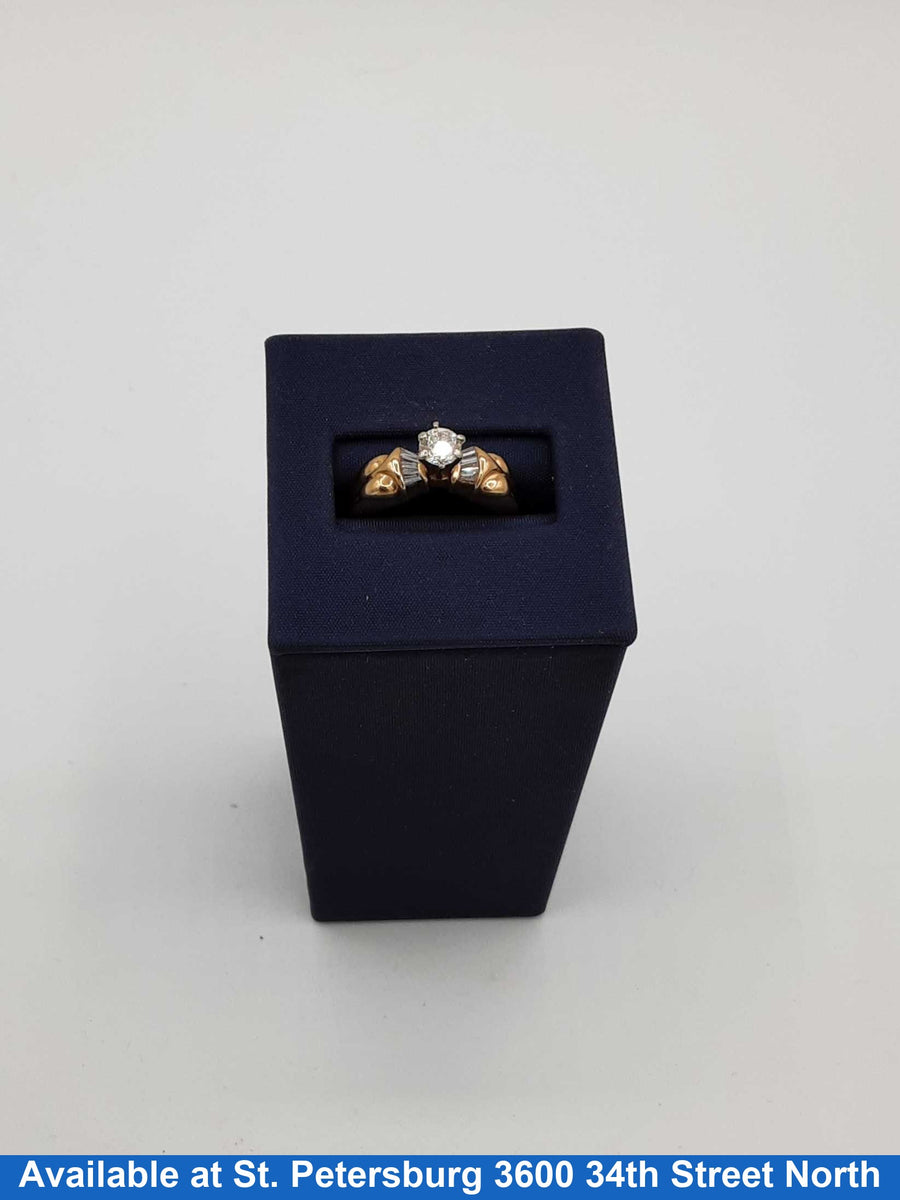 Women's Ring - Solitaire - Yellow Gold 14k (.585) 4.5 grams Size 7