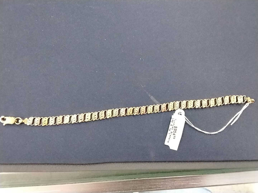 Turkish Bracelet - Tricolor Gold 14k (.585) 6.7 grams 7 inch