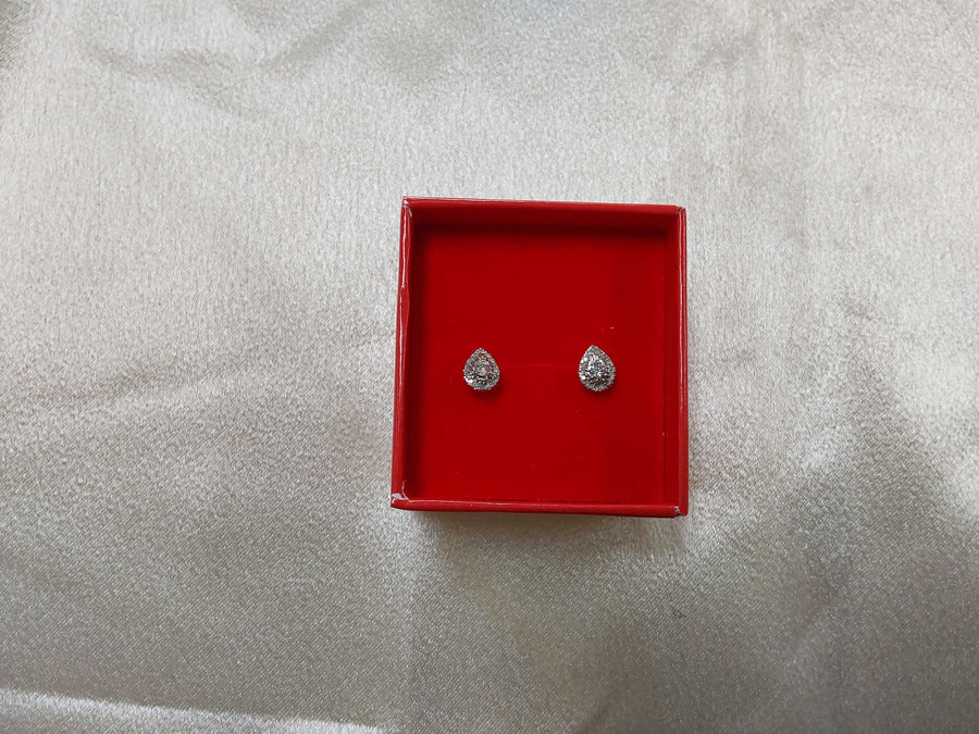 Double Stud Earring - White Gold 10k (.417) 1.3 grams
