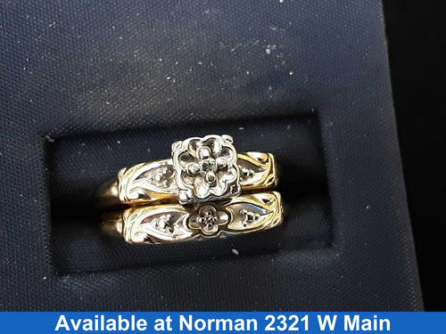Ring - Wedding Set - Yellow Gold 10k (.417) 2.9 grams Size 6.5
