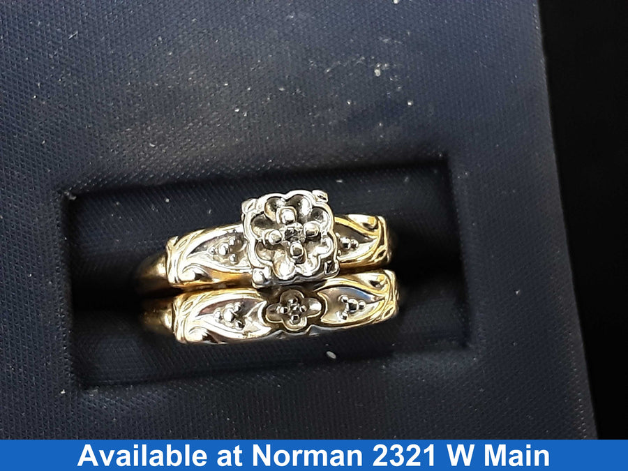 Ring - Wedding Set - Yellow Gold 10k (.417) 2.9 grams Size 6.5