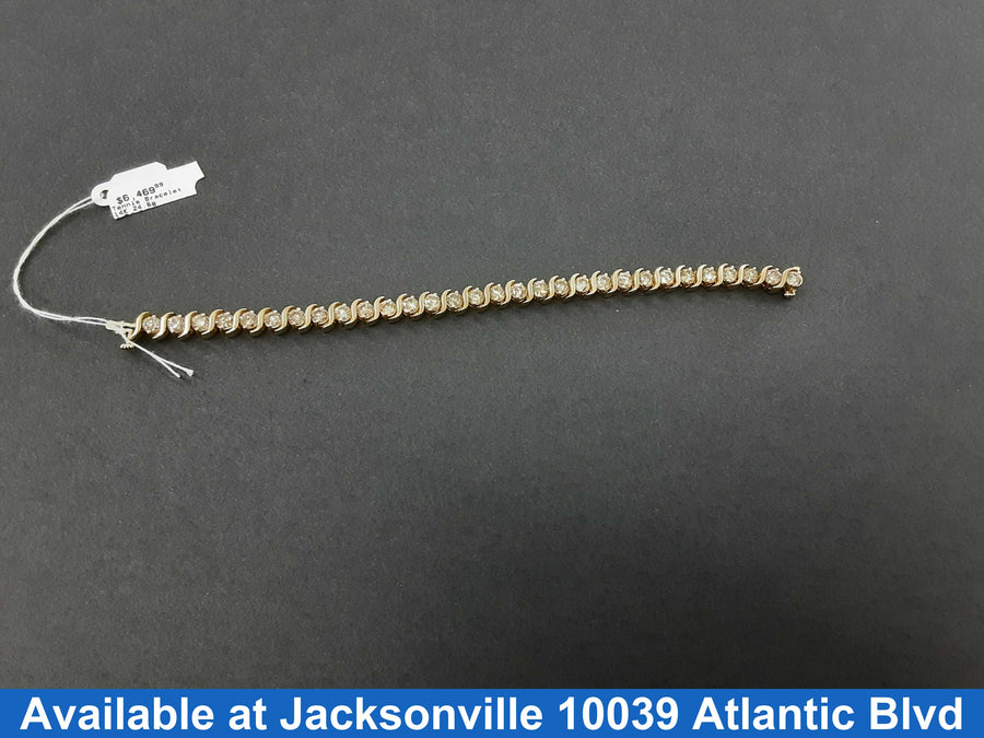 Tennis Bracelet - Yellow Gold 14k (.585) 24.6 grams 8 inch