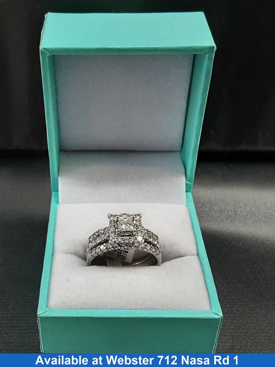 Ring - Engagement Set - White Gold 14k (.585) 6.4 grams Size 8.5