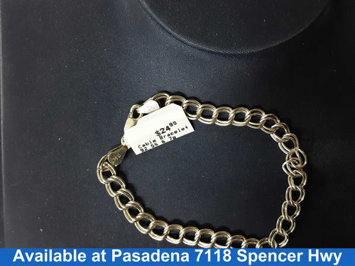 Cable Bracelet - Silver 6.7 grams 7 inch