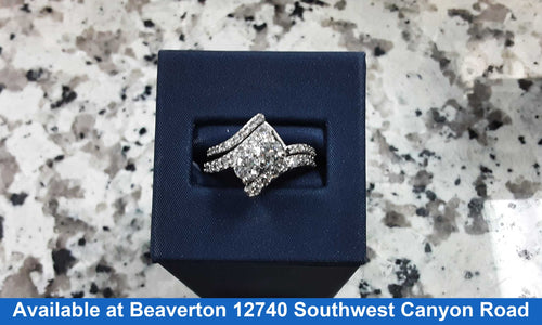 Ring - Engagement Set - White Gold 14k (.585) 6.8 grams Size 7