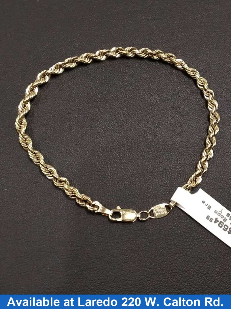 Rope Bracelet - Yellow Gold 10k (.417) 6.6 grams 8 inch