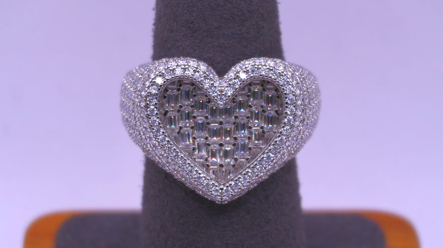 Heart Ring - Silver 14.2 Grams Size 9