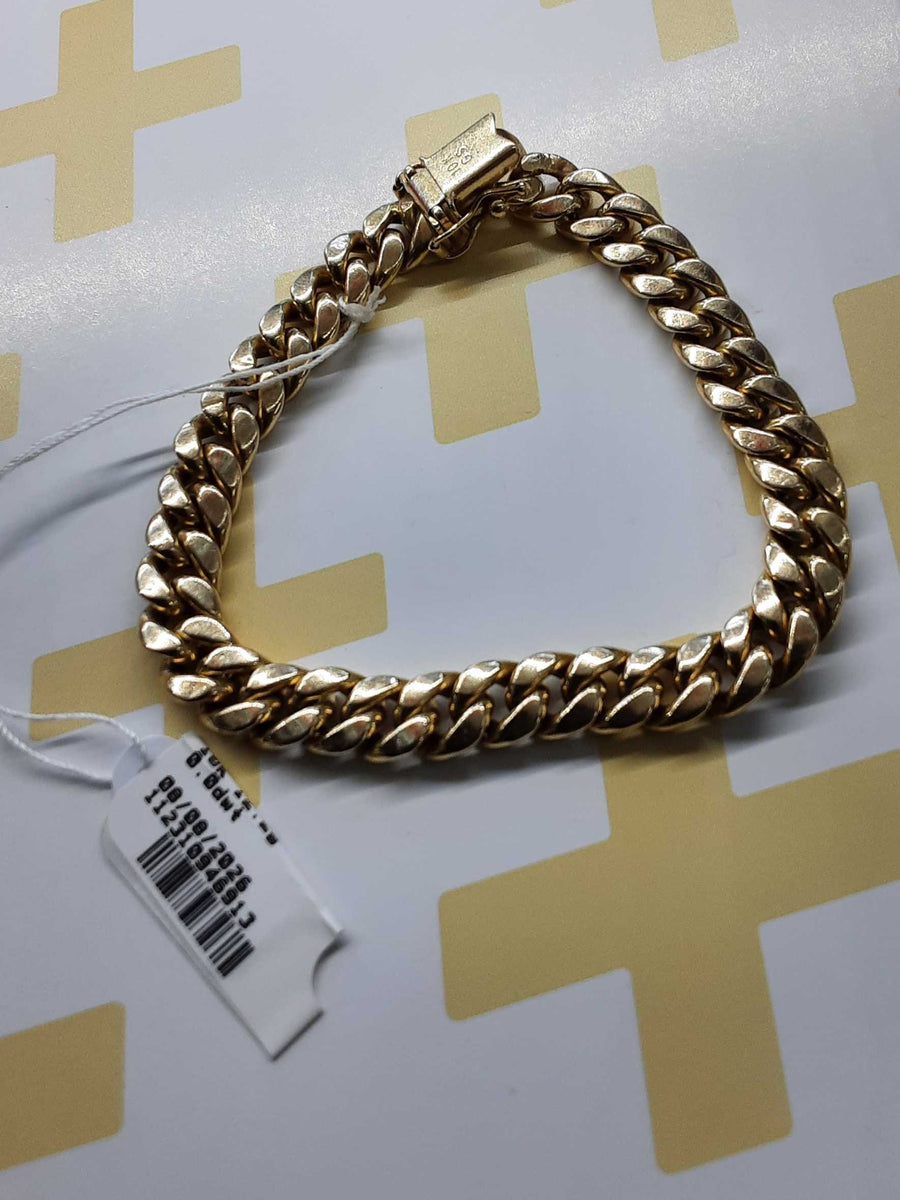 Cuban Link Bracelet - Yellow Gold 10k (.417) 12.2 grams 7 inch