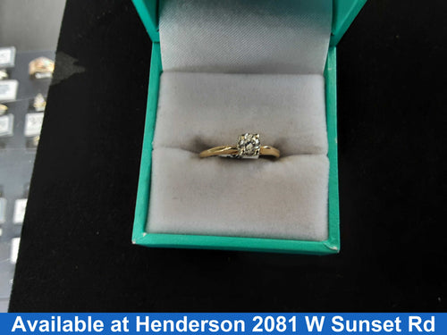 Women's Ring - Solitaire - Yellow Gold 14k (.585) 1.7 grams Size 20