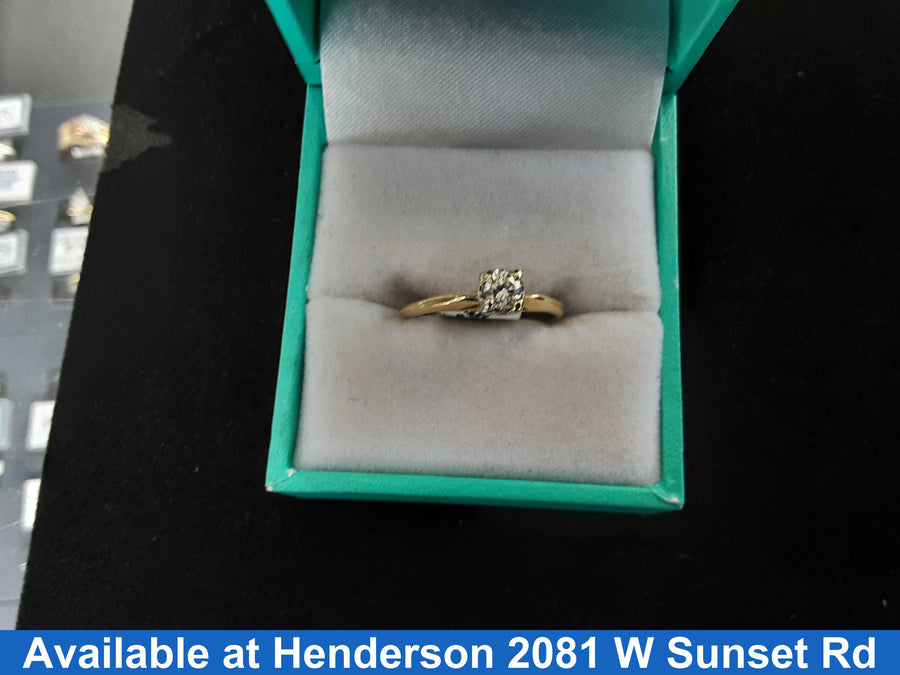 Women's Ring - Solitaire - Yellow Gold 14k (.585) 1.7 grams Size 20