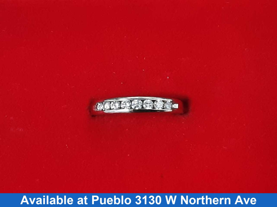 Ring - Channel Set - White Gold 14k (.585) 1.9 grams Size 8