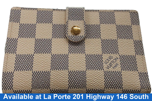 Louis Vuitton Damier Azur Small Ring Agenda Cover White Purse / Handbag