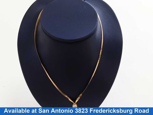 Chain - Pearl Pendant Chain 10k 18 Inch