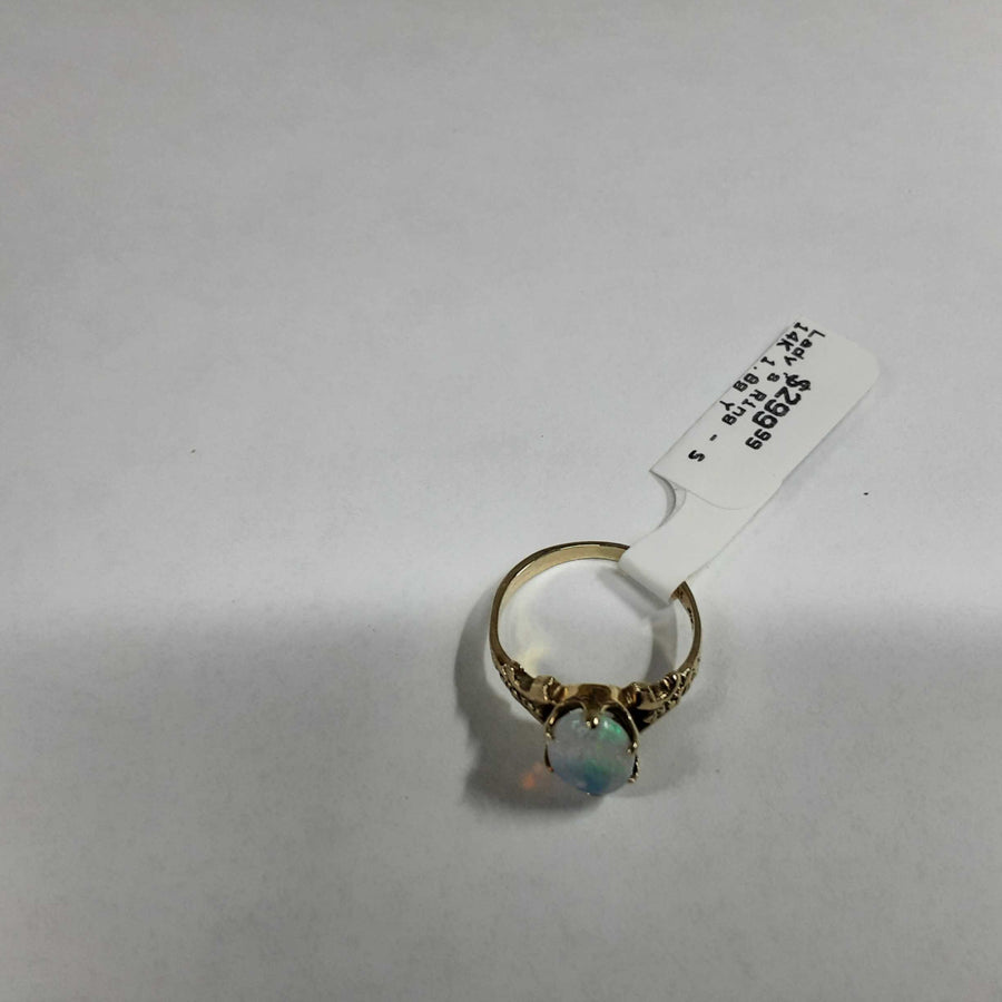 Women's Ring - Solitaire - Yellow Gold 14k (.585) 1.8 grams Size 4