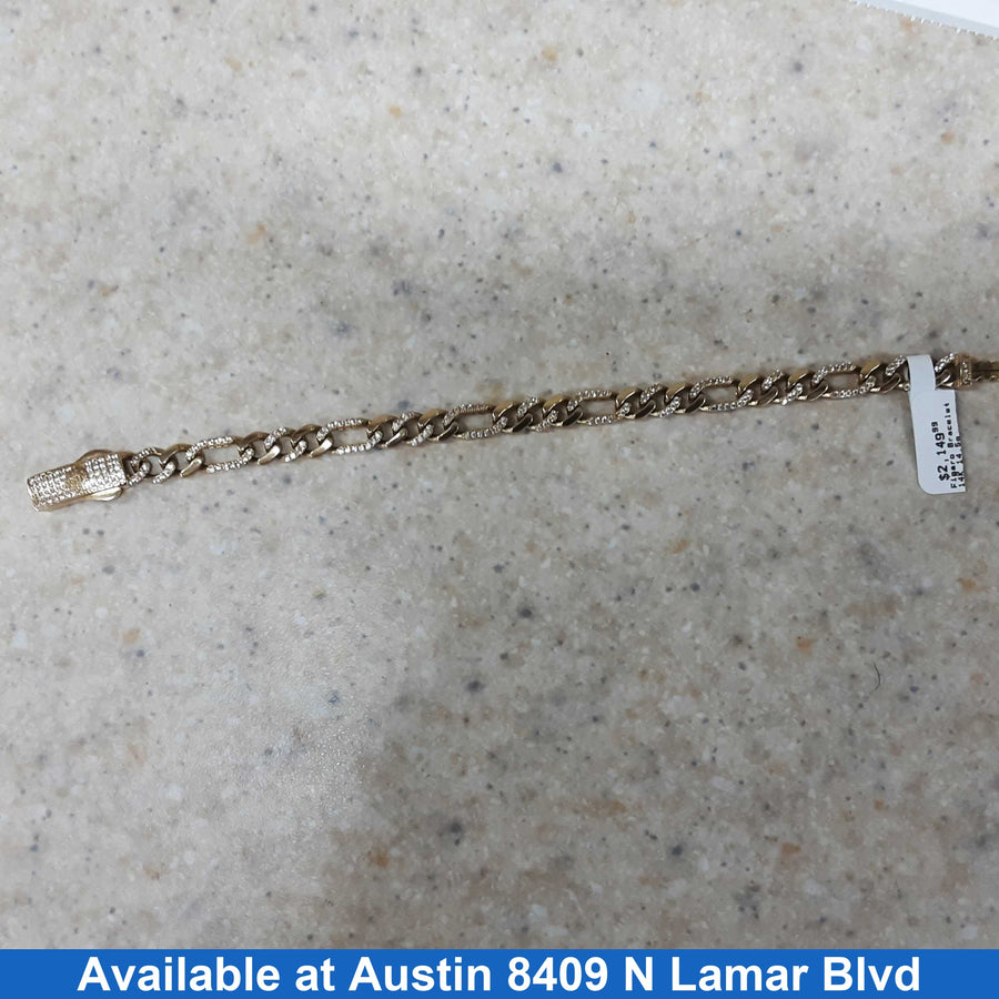 Figaro Bracelet - Yellow Gold 14k (.585) 14.5 grams 8 inch