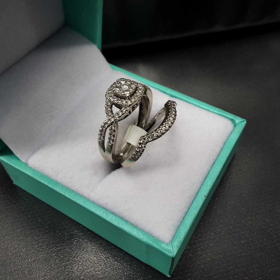 Ring - Engagement Set - White Gold 10k (.417) 4.8 grams Size 7