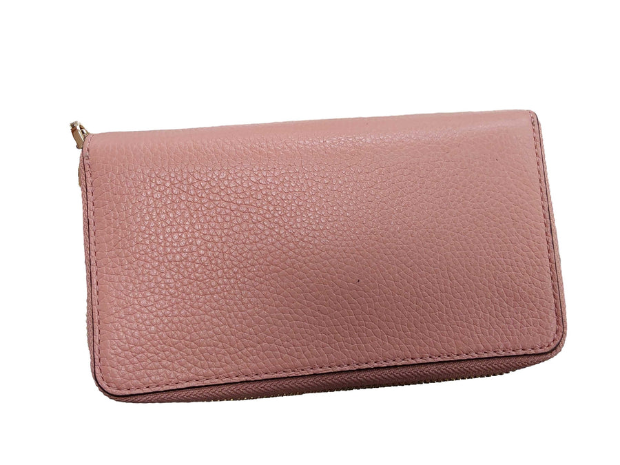 Michel Kors Jet Set Travel Large Pebbled Leather Continental W Pink Wallet