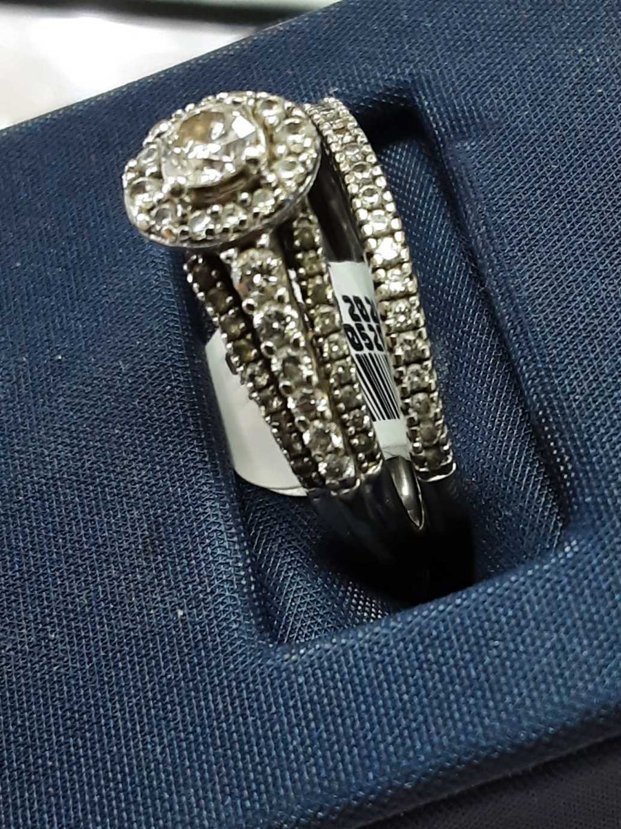 Ring - Engagement Set - White Gold 10k (.417) 5.4 grams Size 11.5
