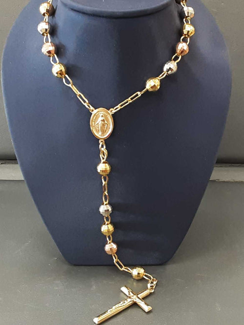 Bead Chain - Tricolor Gold 10k (.417) 35.2 grams 30 inch