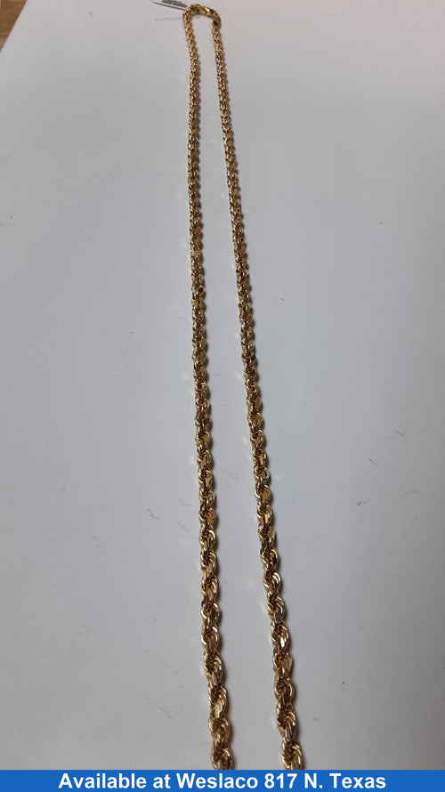 Rope Chain - Yellow Gold 10k (.417) 29.9 grams 25 inch
