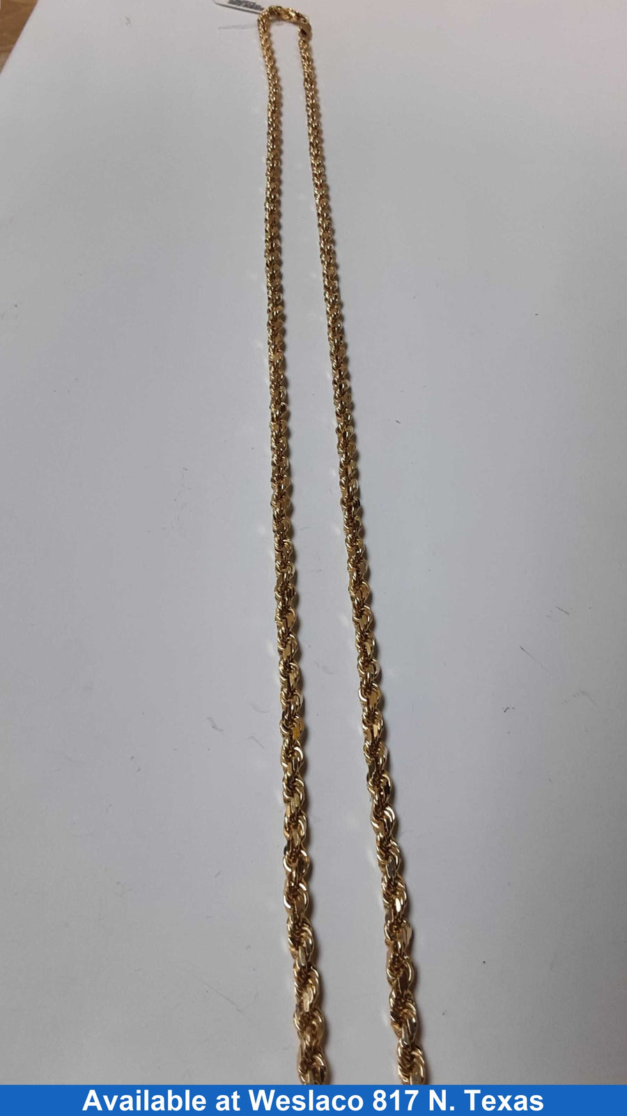 Rope Chain - Yellow Gold 10k (.417) 29.9 grams 25 inch