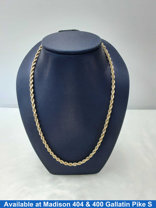 Rope Chain - Yellow Gold 14k (.585) 21.33 grams 24 inch