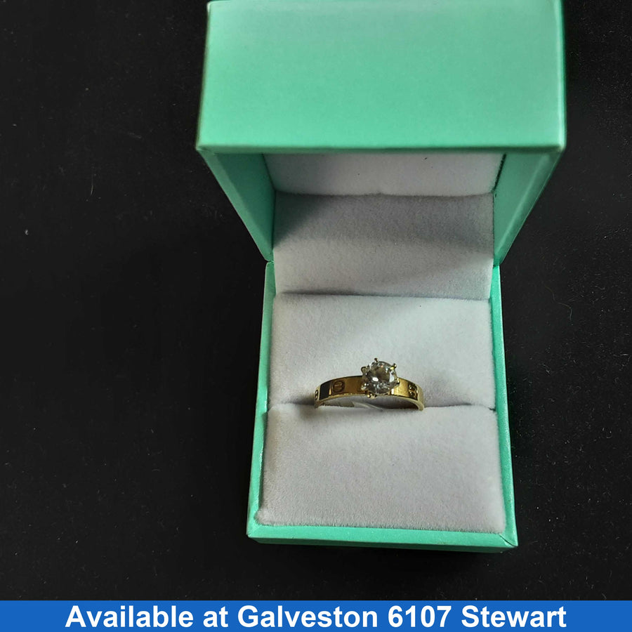 Women's Ring - Solitaire - Yellow Gold 14k (.585) 1.9 grams Size 6.5