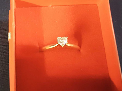 Women's Ring - Solitaire - Yellow Gold 14k (.585) 2.1 grams Size 10.5