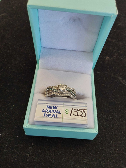 Ring - Wedding Set - White Gold 14k (.585) 5 grams Size 8