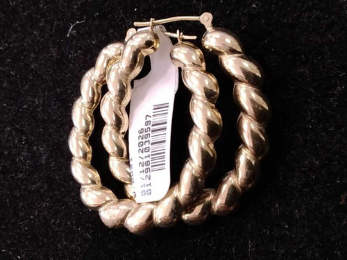 Hoop Earrings - Yellow Gold 10k (.417) 3.2 grams